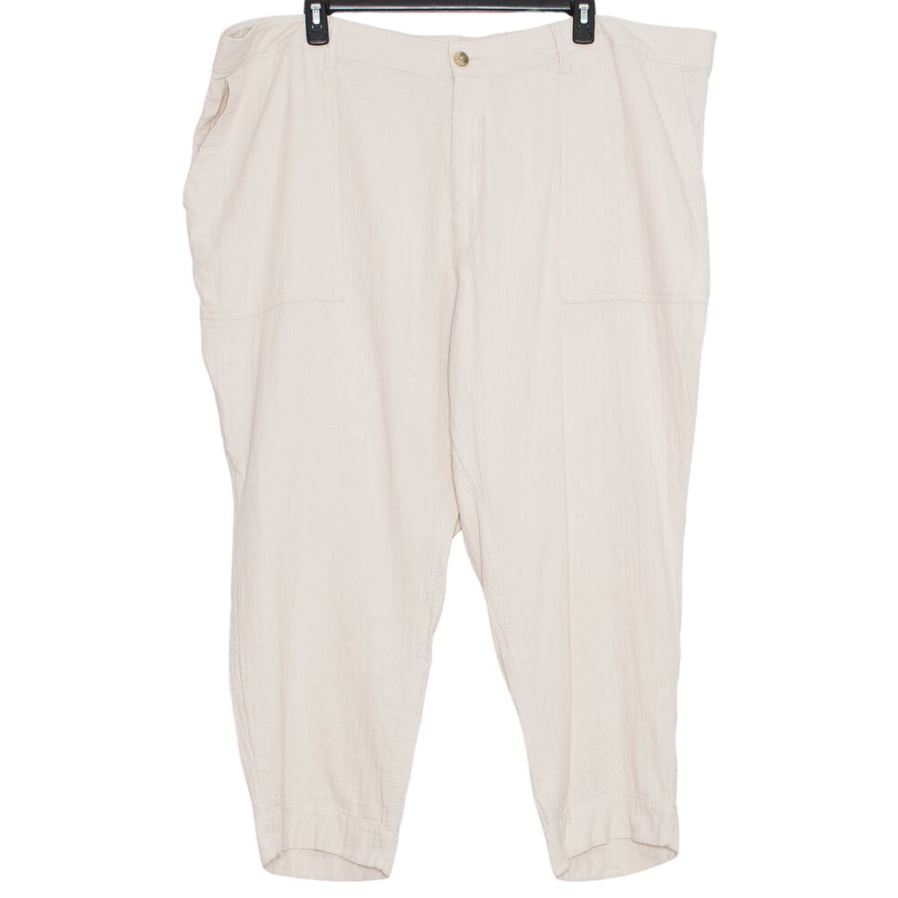 NWT Old Navy Pants High Rise Slouchy Tapered Crop Gauze Workwear Plus Size 28